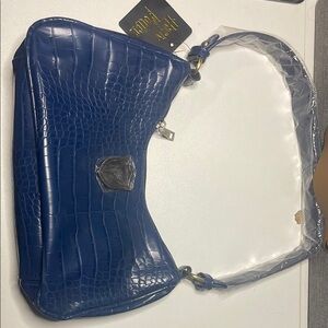 Ravenclaw Blue Crocodile-Embossed Shoulder Bag